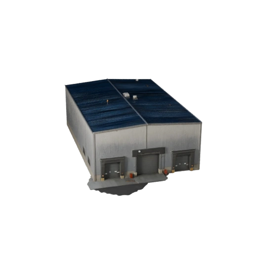 Modèle 3D d'entrepôt de chantier naval low poly pour jeux et RV