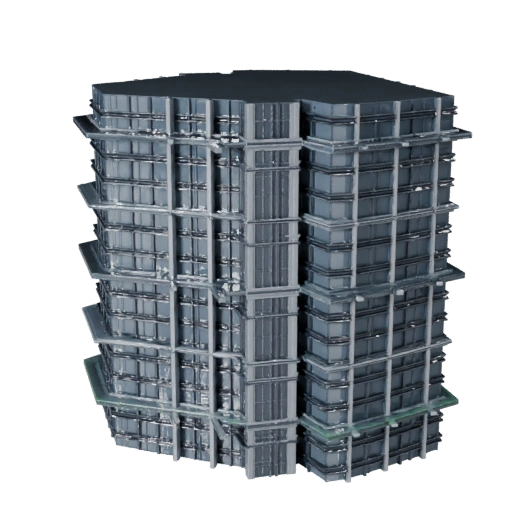 Modelo 3D de Fachada de Muro Cortina de Alto Poligonaje para Archviz