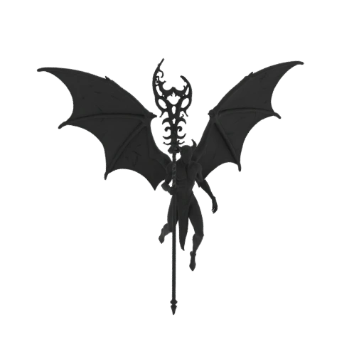 Miniature STL Dark Fantasy Lich Necromancer - Envergure d'ailes