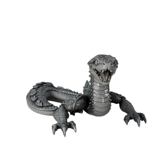 High Poly Black Mamba 3D Model - Detailed STL Asset for Printing