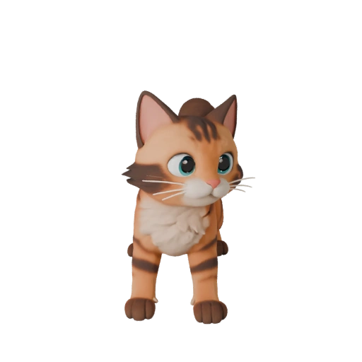 Cartoon Katze 3D-Modell - Stilisierte Asset für Animation | Lizenzfrei