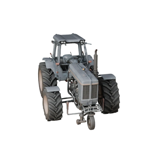 Hohe Poly Oldtimer-Bauernschlepper 3D-Modell für Studio