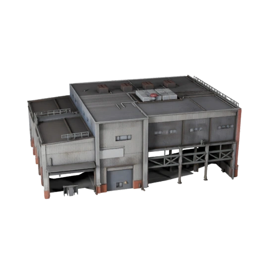 Stylized Steel Mill 3D Model - Game Asset for Architecture