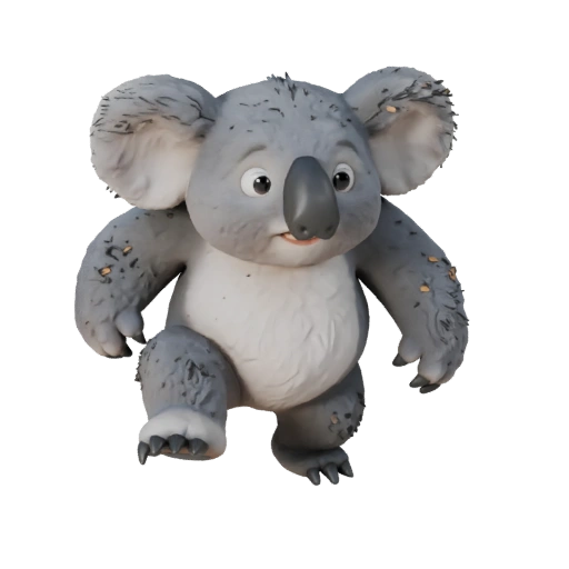 Modelo 3D de Koala de Caricatura - Asset Estilizado para Animación | Libre de Regalías