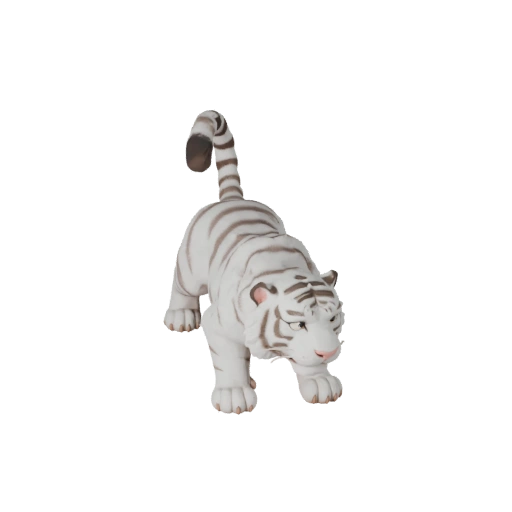 Modello 3D Tigre Bianca Cartone Animato - Asset Stilizzato per Animazione