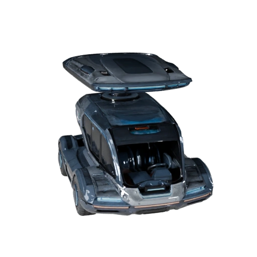 Modello 3D Autobus Volante per Blender e Giochi - Asset PBR