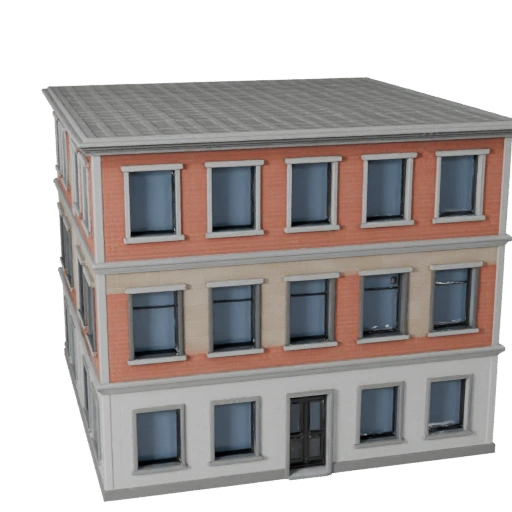 Kit de façade de rue modulaire modèle 3D - Actif réaliste Archviz