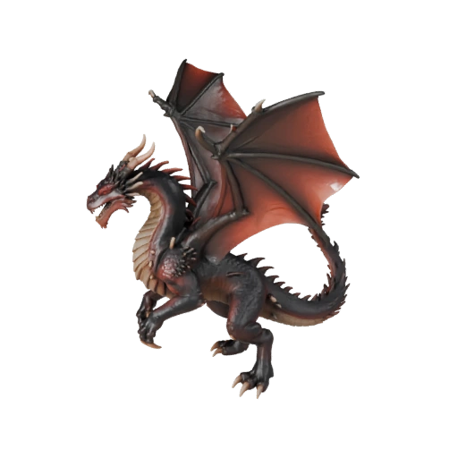 Realistischer Feuerdrache 3D-Modell - Rigged PBR Asset für Spiele