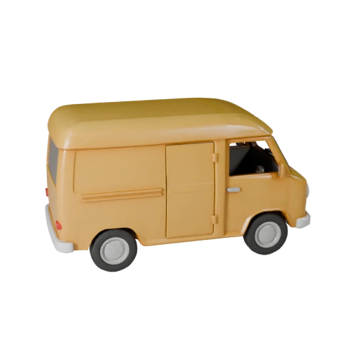 Modèle 3D STL de camionnette de livraison vintage imprimable - Affichage