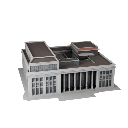 Edificio de Teatro Estilizado Modelo 3D - Activo de Juego para Arquitectura