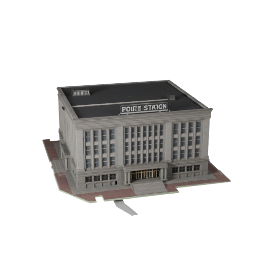 Modelo 3D de Estação de Polícia para Unreal - Ativo em Tempo Real
