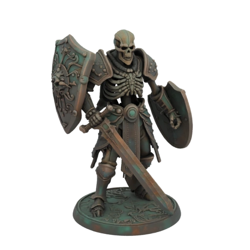 Miniature STL Guerrier Squelette Dark Fantasy - En Marche