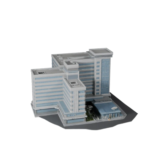 High Poly Hospital Building 3D Model for Archviz for Architecture