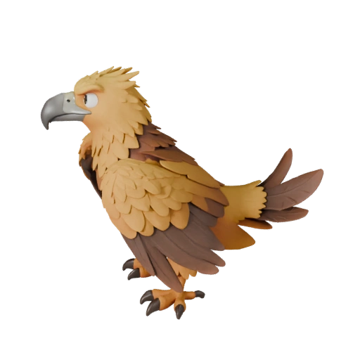 Cartoon Golden Eagle 3D Model - Stylized Asset for Animation