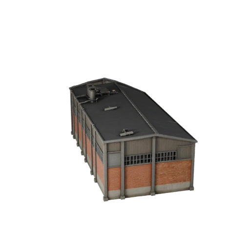 Bâtiment d'usine imprimable STL Modèle 3D - Asset à l'échelle