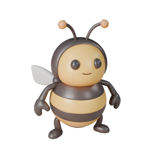 Modelo 3D de Abeja Melífera Caricatura - Asset Estilizado para Animación | PBR
