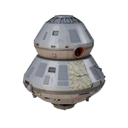Frachtraumschiff 3D-Modell für Unity - Low Poly Game Asset