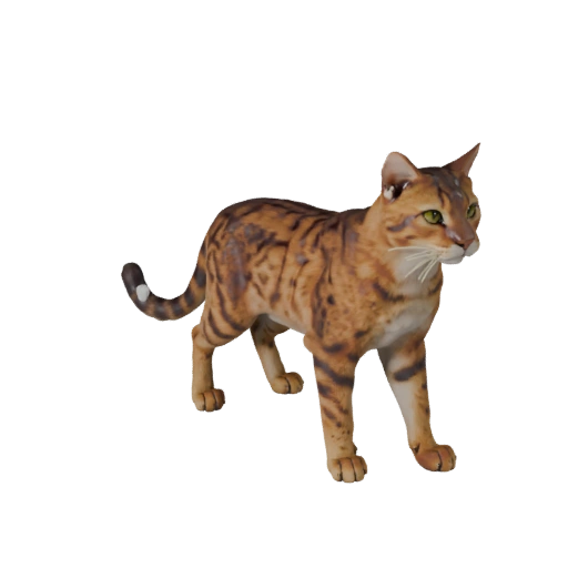 Realistic Savannah Cat 3D Model - Rigged PBR Asset for Games