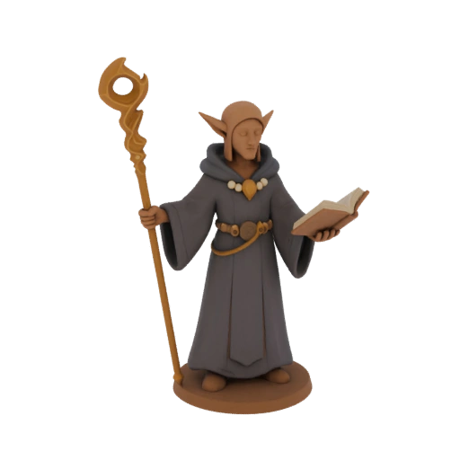 Fantasy Elf Wizard Miniature STL - Exploration