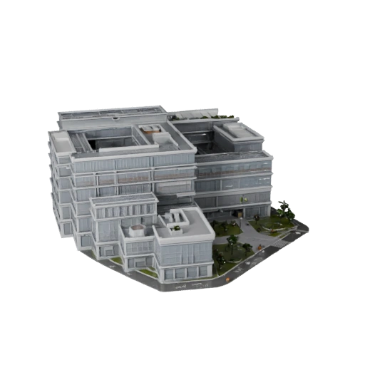 Hohes Poly Tech Campus Büro 3D Modell für Archviz Render Asset