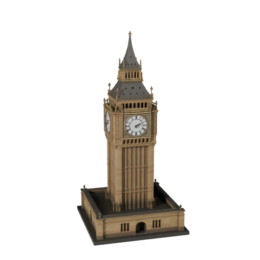 Modèle 3D Stylisé de Big Ben - Asset de Jeu pour l'Architecture