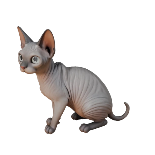 Cartoon Sphynx Katze 3D Modell - Stilisierte Ressource für Animation