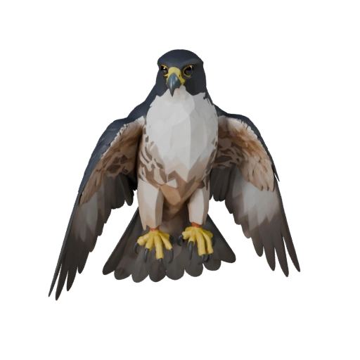 Low Poly Wanderfalke 3D Modell - Unity Game Asset mit FBX
