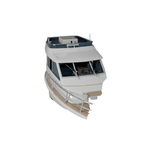 Modèle 3D de Yacht Vintage Haute Poly pour Rendu Studio