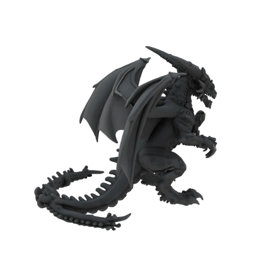 Miniatura STL de Dragão Chefe de Fantasia Sombria - Empoleirado