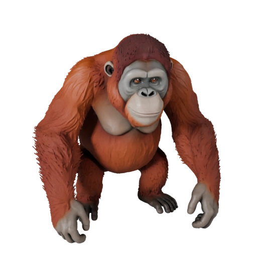 Modelo 3D de Orangotango de Alto Poligonagem - Ativo STL Detalhado para Impressão
