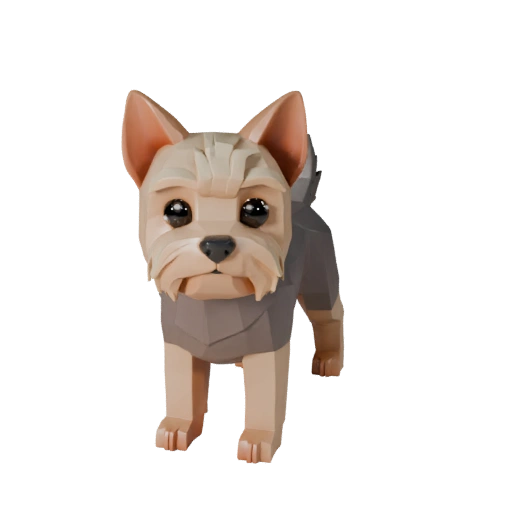 Modelo 3D de Perro Yorkshire Terrier de Alto Poligonaje - Recurso STL para Impresión
