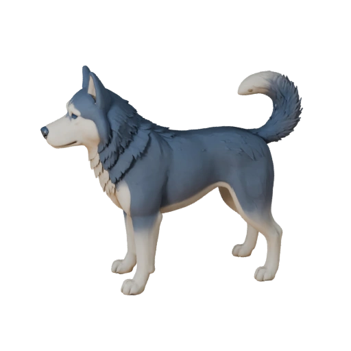 Modello 3D Cane Siberiano Husky High Poly - Asset STL per la Stampa