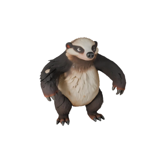 Modelo 3D de Oso Hormiguero Caricatura - Asset Estilizado para Animación | PBR
