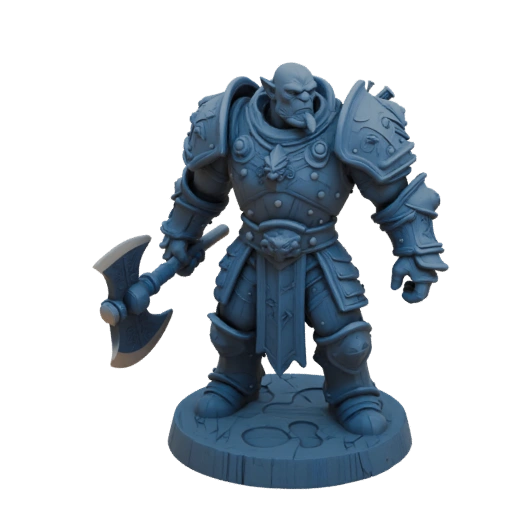 Miniatura STL Berserker Orco de Fantasía Oscura - De Pie