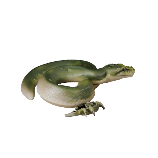 Modèle 3D réaliste d'anaconda vert - Actif PBR riggé pour jeux