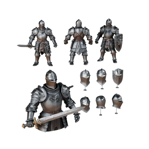 Modular Knight Miniature | Kitbash 3D Asset Pack Bundle