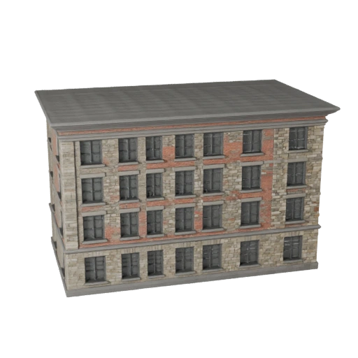Modello 3D Facciata in Pietra per Unity - Asset di Gioco per Architettura