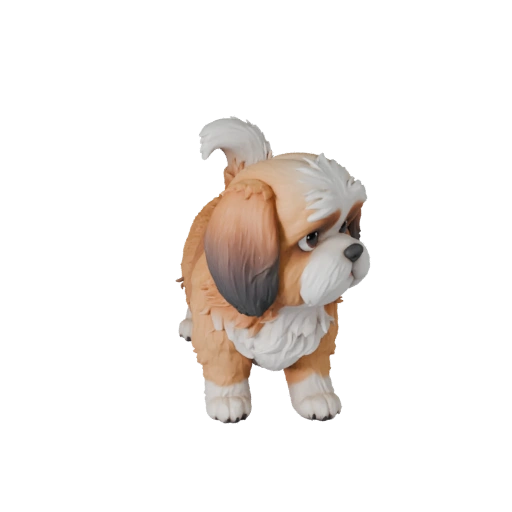 Modelo 3D de Perro Shih Tzu de Caricatura - Asset Estilizado para Animación