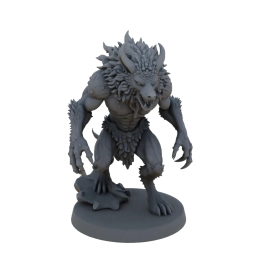 Miniatura STL Nemico Lupo Mannaro Spinato Dark Fantasy