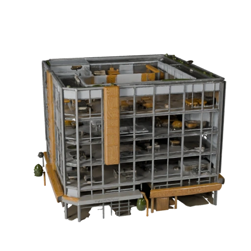 Modelo 3D de Prédio de Escritório Coworking - Ativo Realista de Archviz
