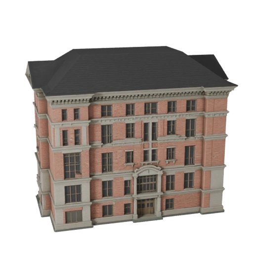 Maison Coloniale Haute Poly 3D pour Archviz pour l'Architecture