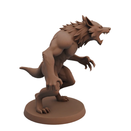 Miniatura Guerriero Lupo Mannaro Dark Fantasy STL