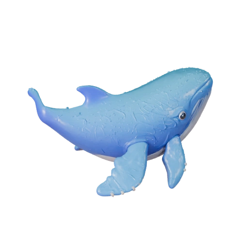 Modelo 3D de Ballena Azul de Caricatura - Recurso Estilizado para Animación