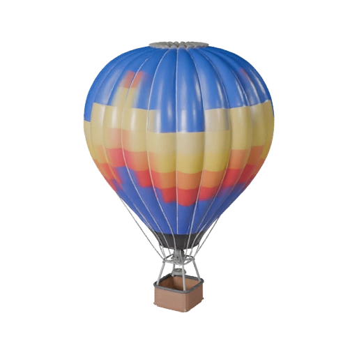 Heißluftballon 3D-Modell für Unity - Low Poly Game Asset