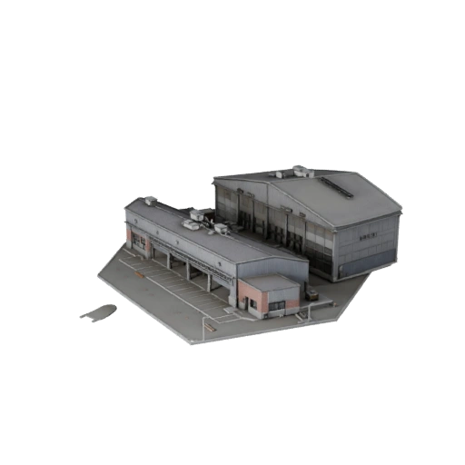 Modelo 3D de Hangar de Aeronave - Ativo Realista de Archviz