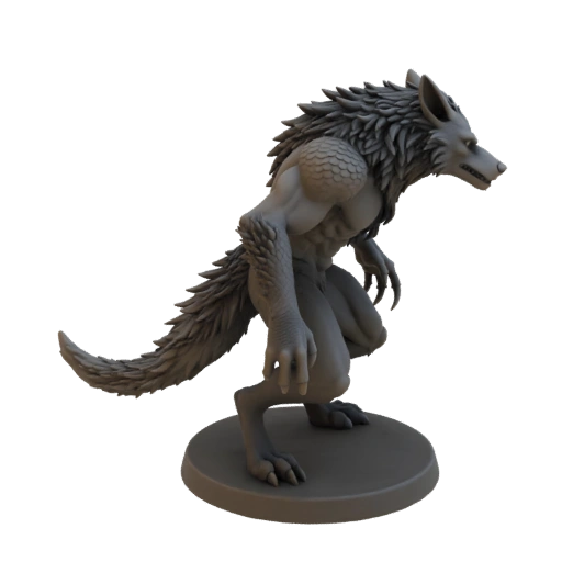 Miniatura STL Nemico Lupo Mannaro Dark Fantasy