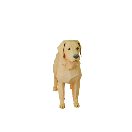 Modello 3D Cane Golden Retriever Low Poly - Asset Unity con FBX
