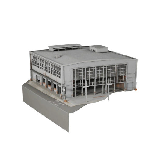 Druckbares Distributionszentrum STL 3D-Modell - Maßstabsgetreues Asset