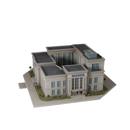 Estação de Polícia de Alto Poligonagem 3D para Archviz para Arquitetura