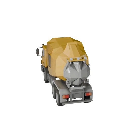 Low Poly Zementmischer-LKW 3D-Modell für Unity & Unreal (Legacy)
